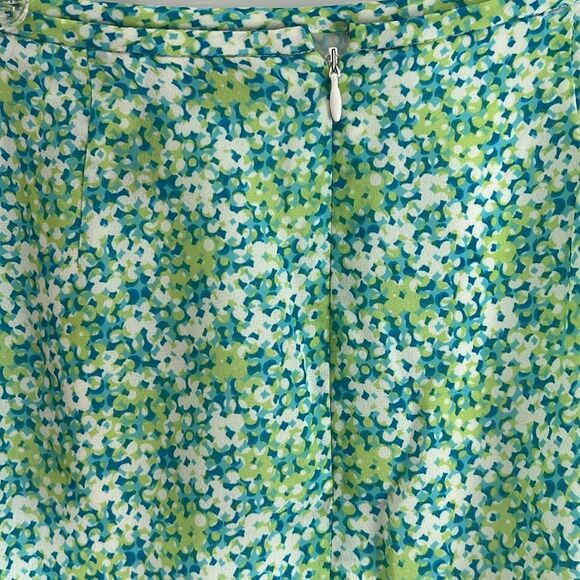 Rena Rowan 2 Piece Skirt Suit Floral Skirt Solid Jacket Lime Green Size 10 - Picture 9 of 16